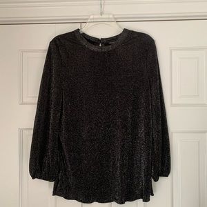 NWT Adrianna Papell Metallic Pleated Blouse
